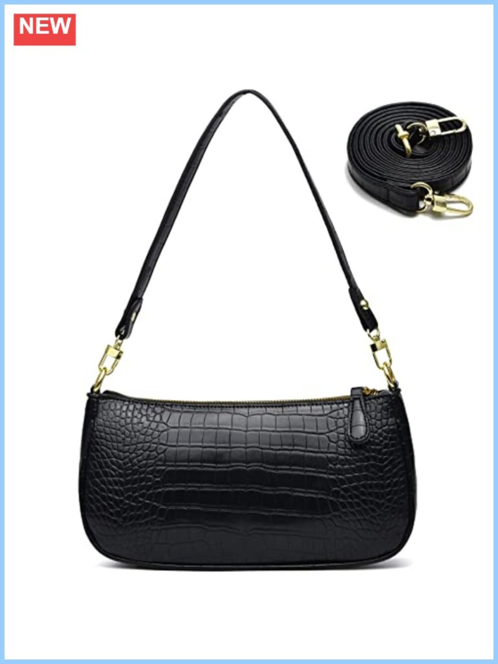 Retro Crocodile Pattern PU Leather Tote Bag Cute Crossbody Handbag with